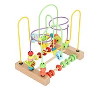 Shipenophy Wooden Bead Maze Activity Cube Toddler Educational Toy with Colorful Heat Transfer Pattern & Safety Gasket for Kids Learning Counting Colors Motor Skills