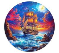 ShipJigsaw Puzzle 1000 Piece for Adults Round SpectacularCreative Challenging Puzzle Toy1000pcs (67.5x67.5cm)
