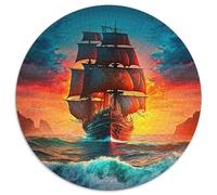ShipJigsaw Puzzles 1000 Piece for Adults Round SpectacularCreative Challenge Family Decorations1000pcs (67.5x67.5cm)