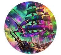 ShipJigsaw Puzzles 1000 Pieces for Adults Kids Round SpectacularCreative Challenge Family Decorations1000pcs (67.5x67.5cm)