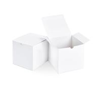SHIPKEY 50 PCS White Gift Boxes with Lids | 5x5x5 Inches Durable Square Gift Boxes | Gift Box for Wedding, Christmas, Holidays, Birthdays and All Other Occasions (13x13x13cm)