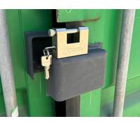 Shipping Container Bolt-On Lock Box and Padlock Set | No Welding Required | Shipping Container Lockbox | Storage Security | Includes High Security Padlock | Universal Containers Accessory