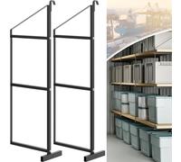 Shipping Container Shelving Bracket, 2 Pack, 3-Tier Black Powder Coated Steel Brackets, 22"x60" Heavy-Duty Storage Shelves, 1100LBS for Standard Shipping Containers, Garage, Warehouse