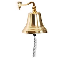 Ships Bell Pub Last Orders Bell Wall Mountable - Ideal for Pubs & Home Bars - Elegant Brass Finish, Lightweight Design with Self-Locking Mechanism - 4 Inch by Chabrias Ltd