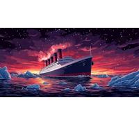 Ships Diamond Art Landscape Diamond Painting Kits for Adults Beginner 5D DIY Full Round Drill Cross Stitch Kits for Adults Arts and Crafts for Bedroom Decor, Home Decor, Gifts 50 * 100CM -bby26034L