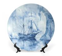 Ships in The Glacier Bone China Decorative Plates Wall & Table Crafts Display for Home Office Decor 10inch