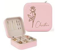 Ships Next Day, Bridesmaid Gifts Personalised Jewellery Box with Flowers Custom Jewellery Organizer Personalised Gifts Customized Gifts Birthday Gifts Christmas Gifts for Women Mom Teen Girls