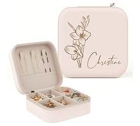 Ships Next Day, Bridesmaid Gifts Personalised Jewellery Box with Flowers Custom Jewellery Organizer Personalised Gifts Customized Gifts Birthday Gifts Christmas Gifts for Women Mom Teen Girls