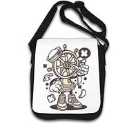 Ships Steering Wheel The Helm Sailor Captain Art Shoulder Bag White