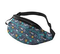 Ships Whales Starfish Doodle Fanny Pack for Men Women Adjustable Belt Waist Pack Bag Fashion Hip Bum Bags for Outdoor Running Workout Travel Hiking