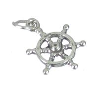 Ships Wheel sterling silver charm .925 x 1 Ship Boats Boating charms