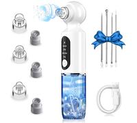 Shiptree Blackhead Remover, Pore Cleaner, Face, Blackhead Remover, Suction Nose, Acne, Pimple Vacuum Cleaner with 4 Modes, 6 Suction Tips & Visible Water Tank, 75 kpa Super Suction Power, White