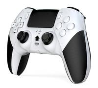 Shiptree Wireless Controller für PS-4, Game Controller Kompatibel mit PS-4/Slim/Pro mit 2 Programmierbaren Tasten, Gamepad mit Trubo/Dual Vibration/6-Achsen Gyro Sensor/Touchpanel - Weiß