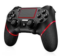 Shiptree Wireless Controller für PS-4, Game Controller Kompatibel mit PS-4/Slim/Pro/PC, mit Dual Vibration/6-Achsen Gyro Sensor/Hochpräzises Touchpanel/Audio Jack -Rot