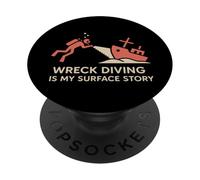 Shipwreck Diver Wreck Explorer Scuba Treasure Hunter History PopSockets Adhesive PopGrip