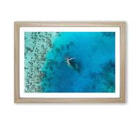 Shipwreck in The Maldives Framed Print | A2 Oak Framed Wall Art | Ready to Hang | Modern Nature Picture | Living Room Bedroom Lounge Office