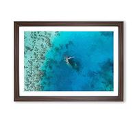 Shipwreck in The Maldives Framed Print | A2 Walnut Framed Wall Art | Ready to Hang | Modern Nature Picture | Living Room Bedroom Lounge Office