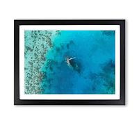 Shipwreck In The Maldives Modern Art Framed Print | A2 Black Framed Wall Art | Ready to Hang | Modern Nature Picture | Living Room Bedroom Lounge Office