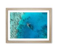Shipwreck In The Maldives Modern Art Framed Print | A2 Oak Framed Wall Art | Ready to Hang | Modern Nature Picture | Living Room Bedroom Lounge Office