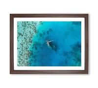 Shipwreck In The Maldives Modern Art Framed Print | A2 Walnut Framed Wall Art | Ready to Hang | Modern Nature Picture | Living Room Bedroom Lounge Office