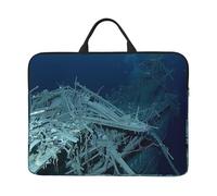 Shipwreck Under The Sea Patterned Laptop Sleeve Bag, 17 Inch Shockproof Laptop Sleeve, Slim Laptop Bag
