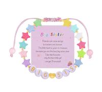 ShiQiao Spl Big Sister Beaded Bracelet for Women Big Sis Birthday Gifts from Lil Sis Bro Star Beads Bracelets for Girls Pregnancy Announcement Gifts for Sisters Sibling Bracelet for Stepsister