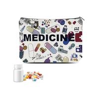 ShiQiao Spl Funny Medicine Organiser Bag for Travel Medication Kit for Women Men Portable Meds Cosmetic Pouch for Boys Girls First Aid Zippered Medicine Bag for Nana Papa Daughter Son