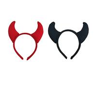 ShiQiao Spl Halloween Headband for Women Devil Horns Headband for Daughter Sister 2 Pcs Demon Horns Hair Bands for Halloween Accessories