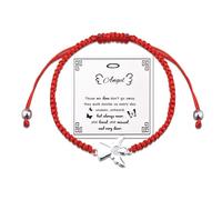 ShiQiao Spl Memorial Sympathy Gifts for Loss of Loved One Bereavement Bracelet for Women Men Guardian Angel Keepsake for Daughter Son Hand-Woven Red Cord Angel Bracelet with Message Card