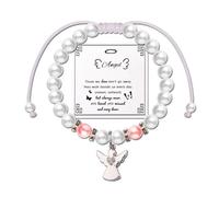 ShiQiao Spl Memorial Sympathy Gifts for Loss of Mum Dad Bereavement Beads Bracelet for Women Those We Love Don't Go Away Faux Pearl Bracelet for Girls Remembrance Gifts for Sister Brother