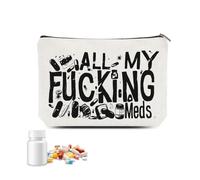 ShiQiao Spl Portable Medication Storage Bag Travel Emergency Medicine Organiser Funny Medical Pouch for Women Men All My Meds Medicine Bag for Travel Holiday Camping