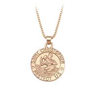 ShiQiao Spl St Christopher Necklace for Men Women Gold Saint Christopher Pendant Necklace for Boys Girls Christmas Birthday Gifts for Men