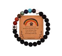 ShiQiao Spl Sympathy Gifts for Loss of Pet Memorial Bracelet for Cats Dogs Pets Bereavement Gift for Pet Owner Animal Lover Elastic Paw Print Beaded Bracelet for Women Men
