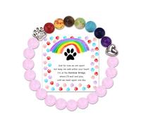 ShiQiao Spl Sympathy Gifts for Pet Loss Memorial Bracelet for Dogs Cats Pet Bereavement Gift for Pet Owner Animal Lover Elastic Paw Print Beaded Bracelet for Women Men