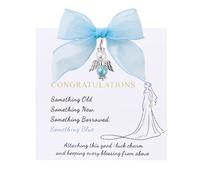 ShiQiao Spl Wedding Congratulations Gifts for Bride Blue Angel Charm Something Blue Wedding Bouquet Decoration for Bridal Memorial Angel Charm Keepsake for Women