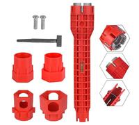 SHIQUAN Faucet Wrench Tool, 14 in 1 Multi-Functional Tap Spanner, Sink Basin Wrench, Plumbing Tool for Tight Spaces in Sink, Bathroom, Kitchen, Plumbing Repair