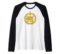 Shir o Khorshid Iran Pahlavi Lion and Sun Raglan Baseball Tee