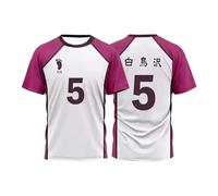 Shiratorizawa School Uniform Tendo Satori Character Cosplay T-Shirts Ushijima Wakatoshi Pattern Top Vollyball Costume Summer Jersey