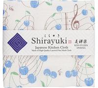Shirayuki Japanese Kitchen Cloth KYO-YUZEN. Made of Layered Fine Mesh Cloth. Dish Wipe, Table Wipe, Hand Wipe. Made in Japan (Blue, Cherry)