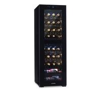 Klarstein Free-Standing Wine Cooler Drinks Fridge, Dual Zone Wine Fridges Drinks Cooler, Indoor/Outdoor Small Beer Fridge with Glass Door, UV Protection Refrigerator w/Touch Pad, 5-18°C, 39 Bottles