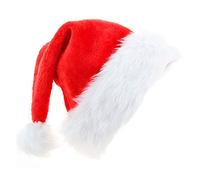 ShirazO Classic Red Santa Hat for Adults - Soft Velvet Christmas Hat for Men & Women | Warm, Comfortable for Holiday Parties, New Year Celebrations & Costumes