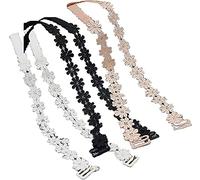 ShirazO One Pair Women Flower Lace Bra Straps - Adjustable, Removable & Replacement Bra Straps for Strapless Push-Up & Multi-Strap Bras Floral Bra Straps- White