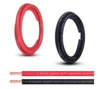 Shirbly 2 Gauge Battery Cable, 5FT Red + 5FT Black 2 AWG Pure Copper Wire Welding Cable, for Automotive, Battery, Solar and Generator, Standard USA OFC Wire