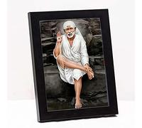 Shirdi Sai Baba Photo Frame Small Size For Wall / Table ( 9x7 inches, Acrylic Glass) White