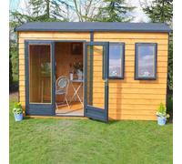 Shire 10 X 10 Feet Double Door With Two Opening Windows Dip Treated Garden Studio Summerhouse