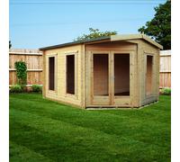 Shire 10x14 Lambridge Corner log cabin 28mm logs