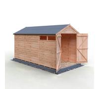 Shire 12x6 Langley double door security window apex shed 12mm shiplap interlock cladding