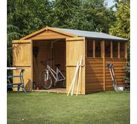 Overlap Double Door with Window Garden Shed - Dip Treated Approx 12 x 6 Feet