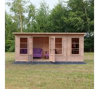 Shire 16x6 Dahlia Pent Summerhouse 12mm Shiplap interlock cladding