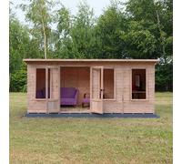 Shire 16x6 Peony Summerhouse 12mm Shiplap interlock cladding
